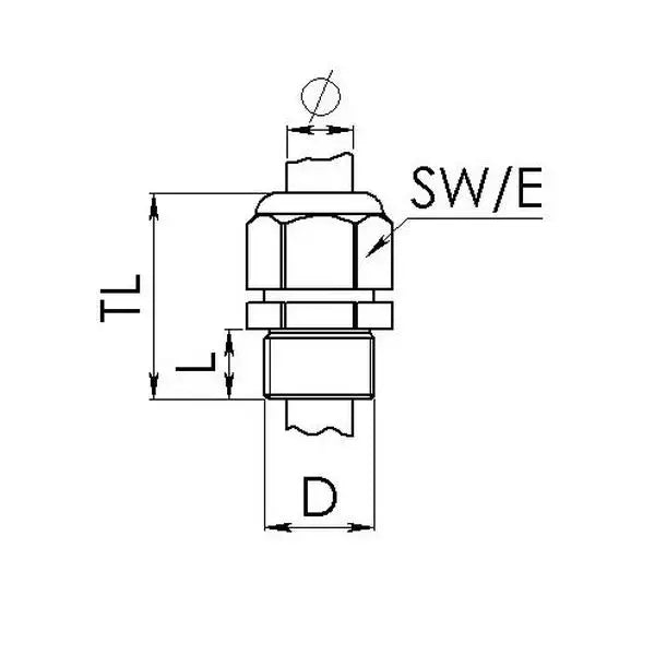 B-Ware Wiska 10101941 Kabelverschraubung Erweiterung  M50 M63 Messing Kabel Zubehör