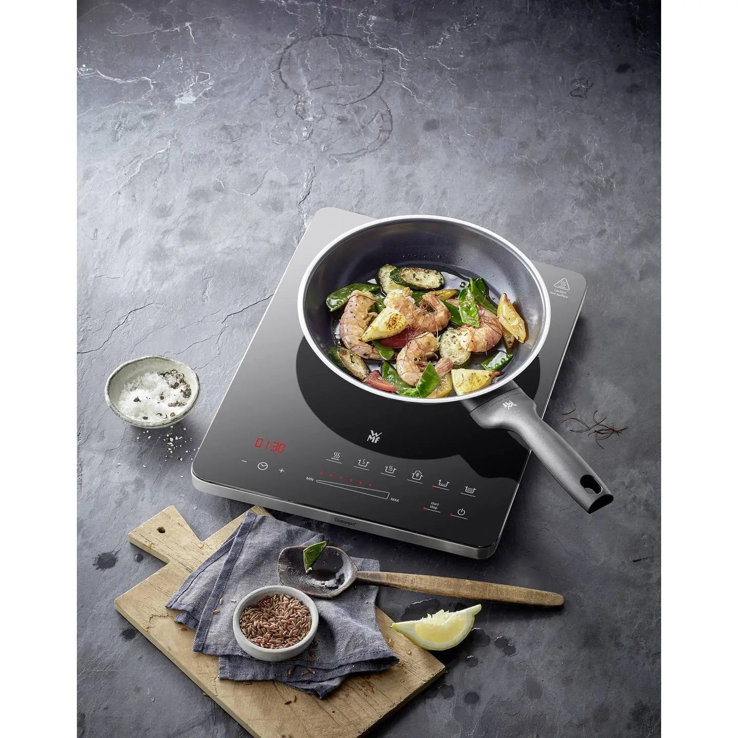 B-Ware Wmf Induktionsplatte Kochfeld Herdplatte Schwarz Touch Display Timer Kult X Mono
