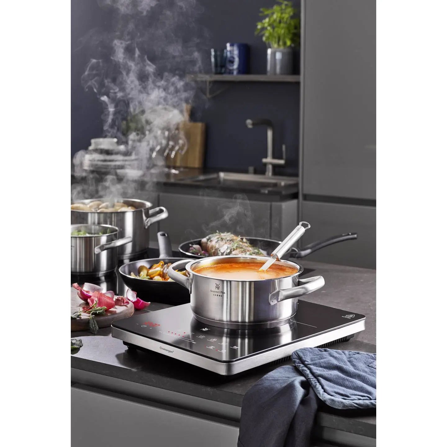B-Ware Wmf Induktionsplatte Kochfeld Herdplatte Schwarz Touch Display Timer Kult X Mono