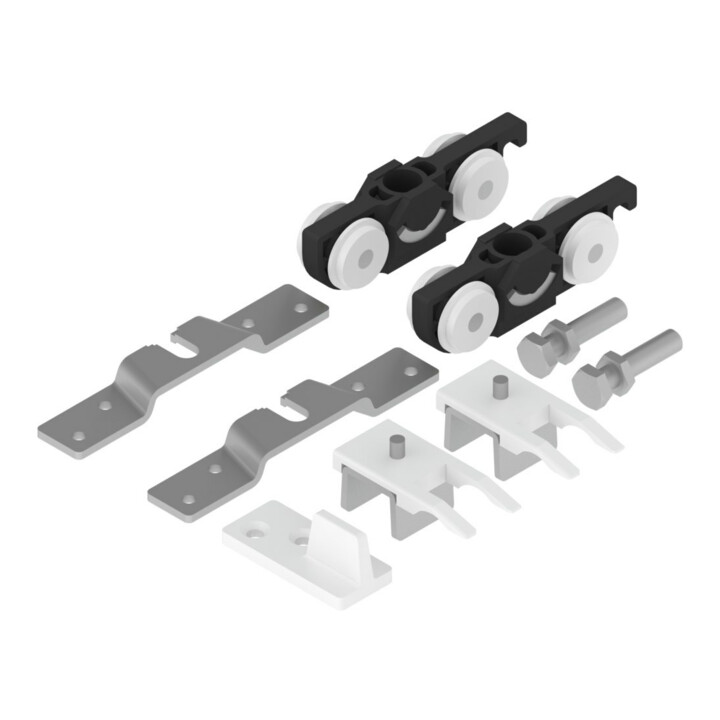 Woelm  Helm Holzschiebetür Set Garnitur Schiebetürsystem 80kg 20mm Holz Tür B-Ware - 4041518003998