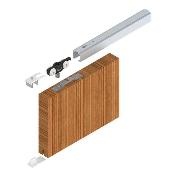 Woelm  Helm Holzschiebetür Set Garnitur Schiebetürsystem 80kg 20mm Holz Tür B-Ware - 4041518003998