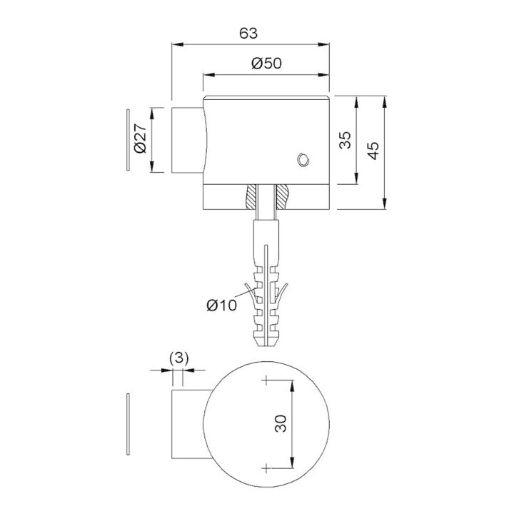 Woelm KWS Türfeststeller Magnethalter Türstopper silber Bodenmontage Aluminium - 4041518130946