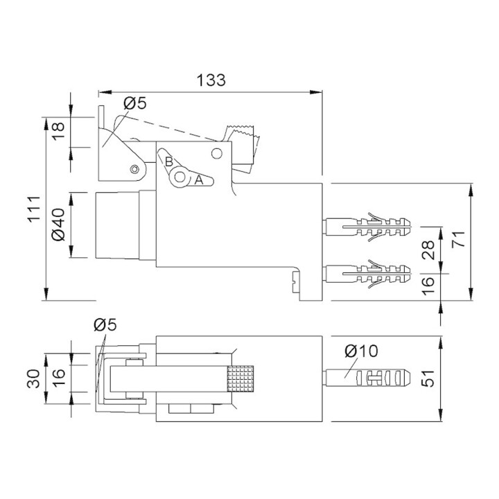 Woelm Kws Türfeststeller Wandhalter Türstopper Alu Gefedert Gummipuffer Schwarz B-Ware - 4041518130588
