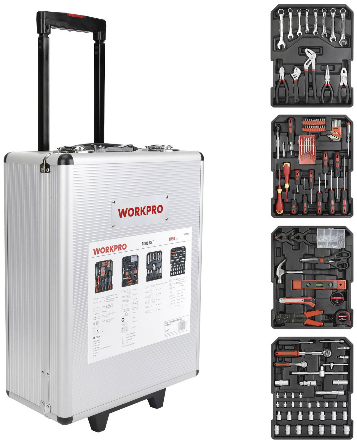 B-Ware Work Pro Wp1050 Trolley Koffer Bestückt 1050teilig 37x20x51cm Siehe Text/Foto - 4064161291147