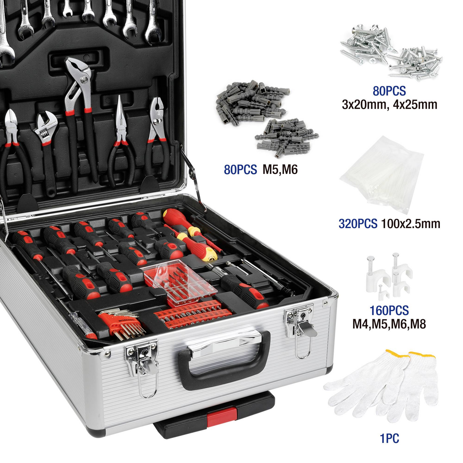 B-Ware Work Pro Wp1050 Trolley Koffer Bestückt 1050teilig 37x20x51cm Siehe Text/Foto - 4064161291147