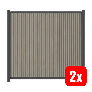 B-Ware Konsta Zaun Sichtschutz Trennwand Hauptelement Verto Wpc Beige 2 Stück