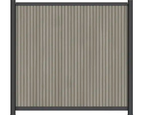 B-Ware Zaun Sichtschutz Trennwand Konsta Hauptelement Verto Wpc Verbundwerkstoff Beige  - 4306516692880
