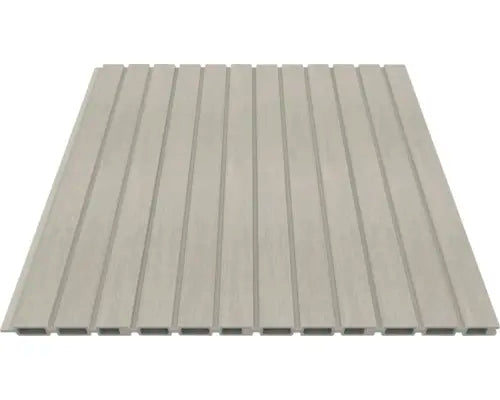 B-Ware Zaun Sichtschutz Trennwand Konsta Hauptelement Verto Wpc Verbundwerkstoff Beige  - 4306516692880