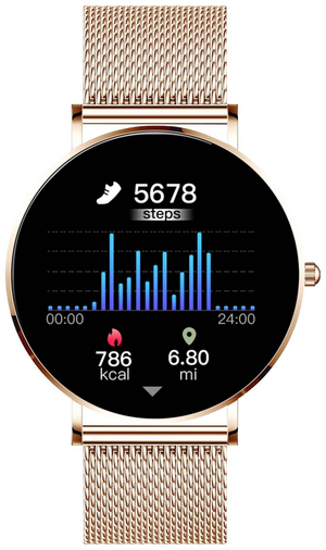 B-Ware Xcoast Siona 2 Smartwatch 42mm Schwarz Roségold Uhr Watch Fitnessuhr Trackinguhr