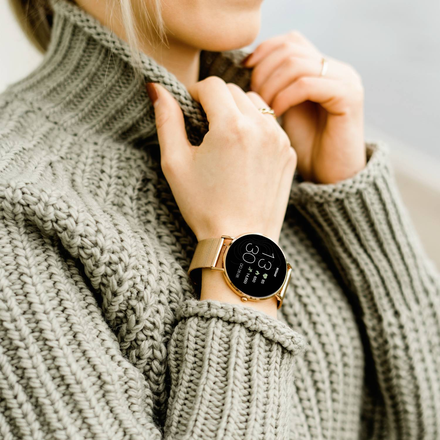 B-Ware Xcoast Siona 2 Smartwatch 42mm Schwarz Roségold Uhr Watch Fitnessuhr Trackinguhr - 4260449576597