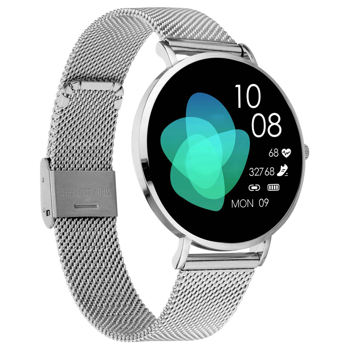 XCOAST SIONA 2 Smartwatch Uhr Fitness Tracker Silber Damen Fitnessuhr - 4260449577082