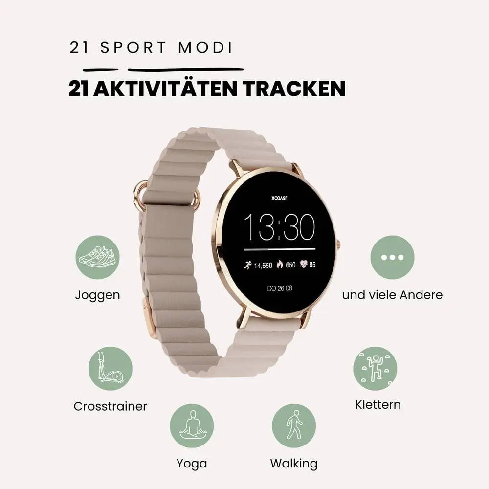 B-Ware Xcoast Smartwatch Uhr Damen Fitness Siona 2 Wave Sand Touchdisplay - 4260449576887