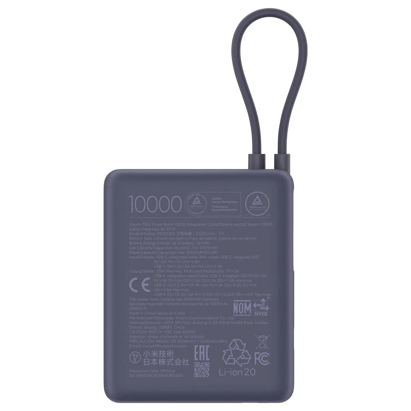 B-Ware Xiaomi Powerbank Externer Akku Ladegerät Usb C Kabel Blau Smartphones Usb Geräte - 6941812774717