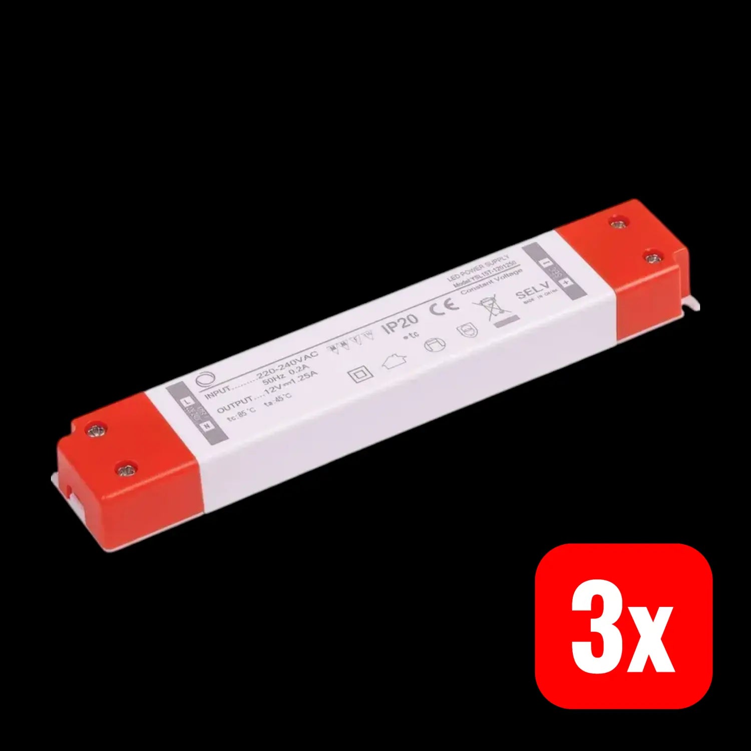 B-Ware Ying Jiao Led Treiber Treiber Stromversorgung Netzteil 12 V 18 W 1.5 A 3 Stück - 4021087103985