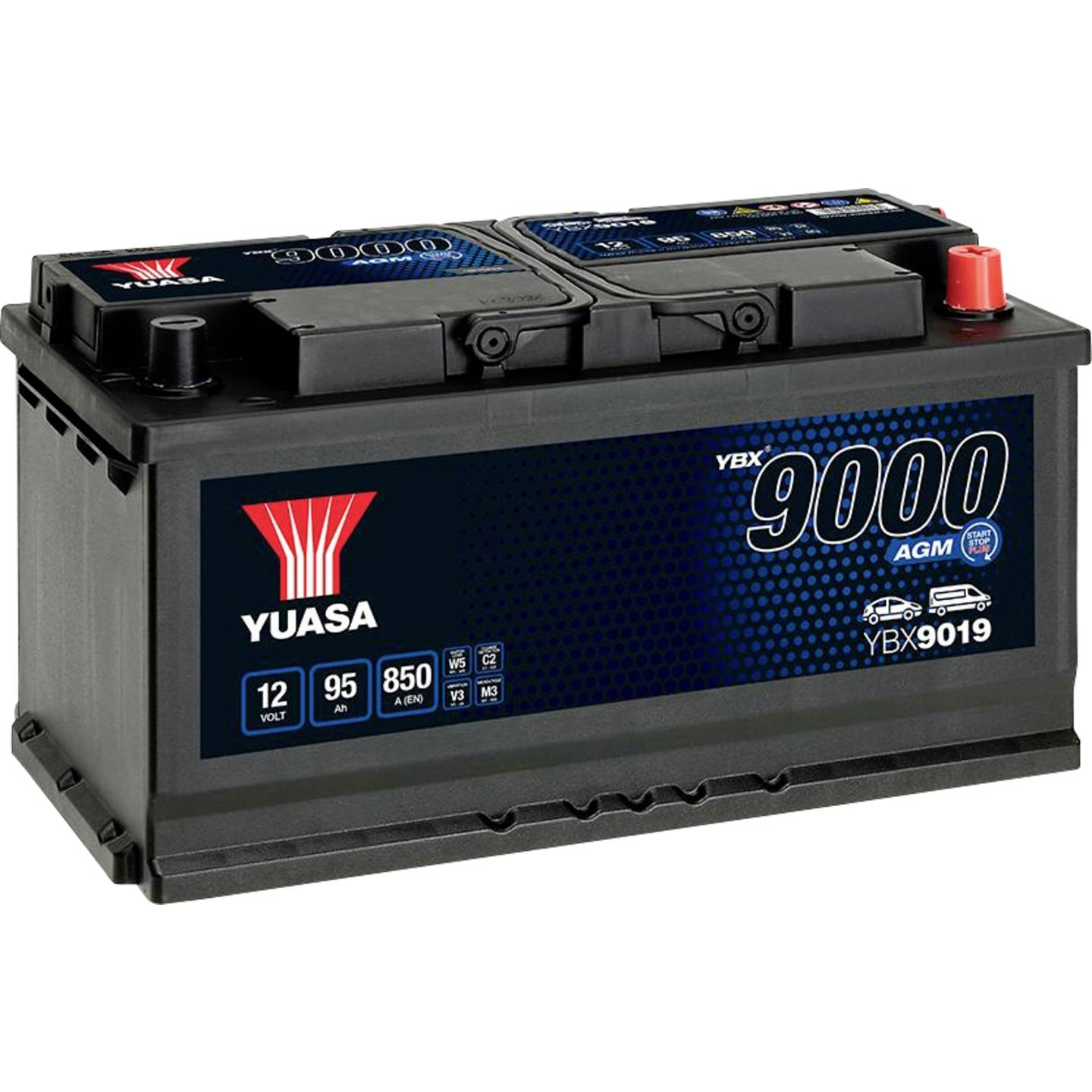 B-Ware Yuasa Agm Autobatterie Starterbatterie 12 V 95 Ah T1 Start Stop Plus Boot - 5050694029189