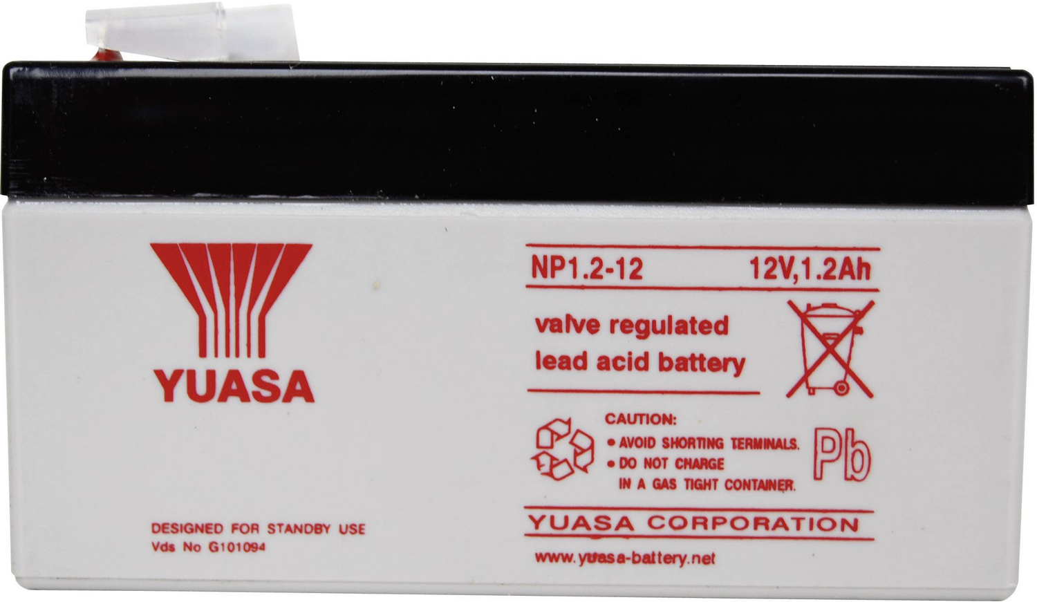 B-Ware Yuasa Np1.2 12 Np1.2 12 Bleiakku Blei Vlies 12 V 1.2 Ah Akku Flachstecker 20 Stück - 4016138323634