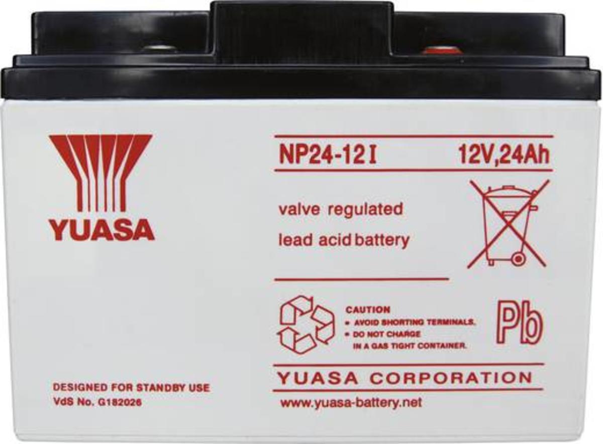 Yuasa Bleiakku Akku Batterie 12 V 24 Ah Blei-Vlies AGM 166 x 125 x 175 mm - 4016138323702