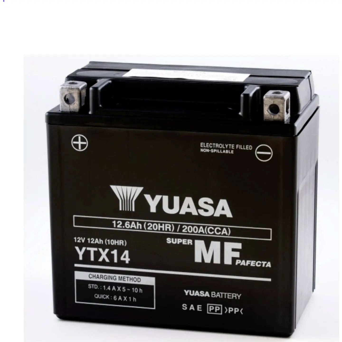 B-Ware Yuasa Motorradbatterie Starterbatterie Blei Säure Wartungsfreie Batterie Ytx14 - 5050694044694