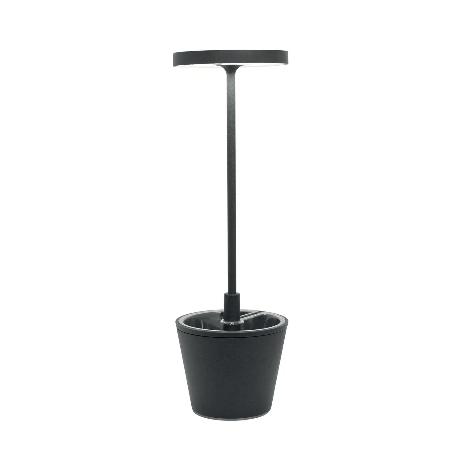B-Ware Zafferano Tischleuchte Lampe Akku Led Poldina Reverso Grau Aluminium 35 Cm Ip54 - 8054144509037