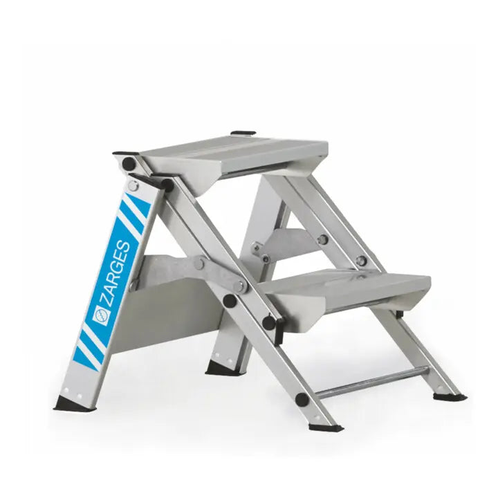 B-Ware Zarges Sicherheitstreppe Leiter Stufe Klapptritt Aluminium 2 Stufen Plattform - 4003866414901