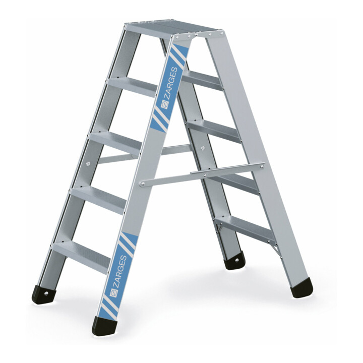 B-Ware Zarges Lm Stehleiter Klappleiter Seventec 2x5 Stufen Aluminium Silber - 4003866403554