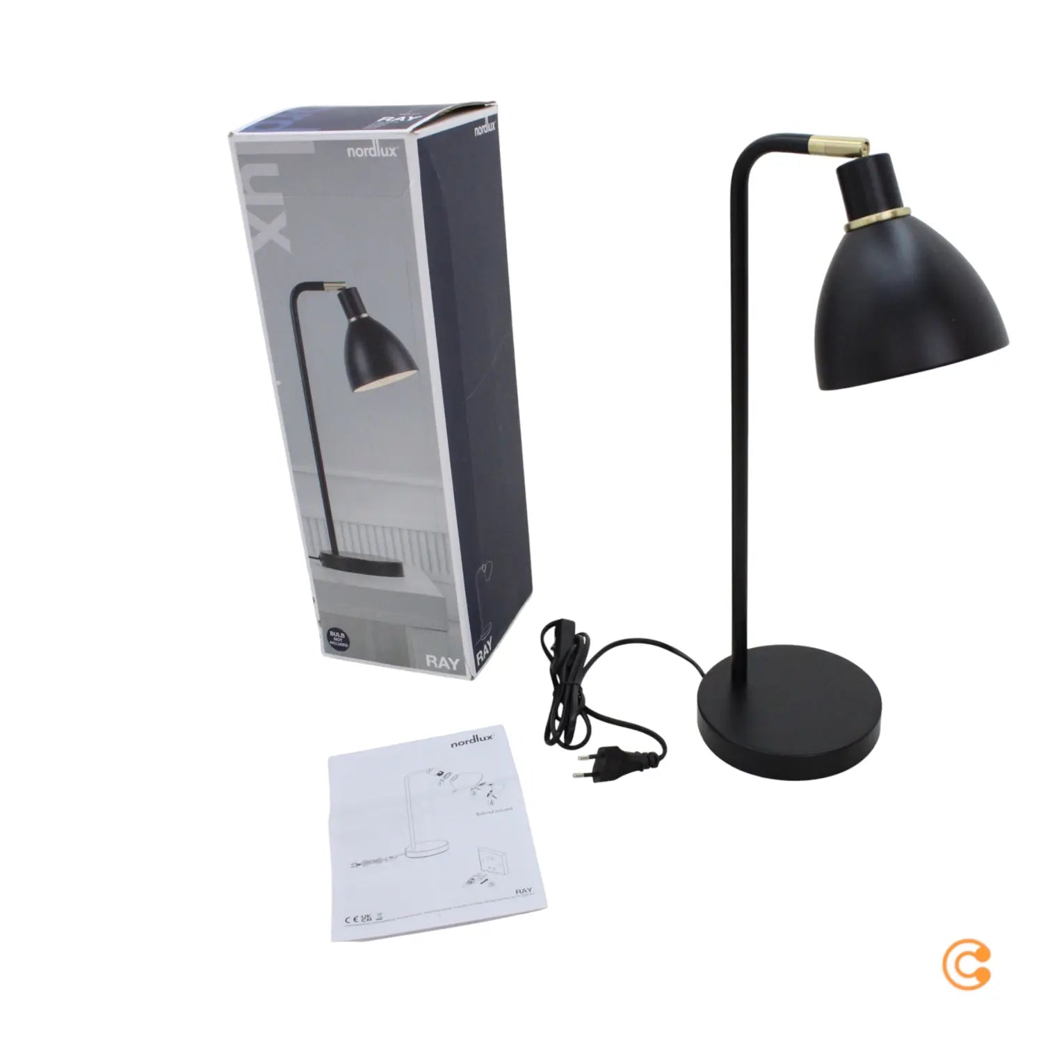 B-Ware Nordlux Tischleuchte Lampe Ray Schreibtischleuchte Leselicht Schwarz Messing - 5701581344983
