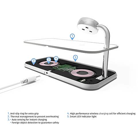 B-Ware Zens Induktions Ladegerät 2000 M A Dual Qi Apple Watch Zedc05 B Schwarz - 8438476142412