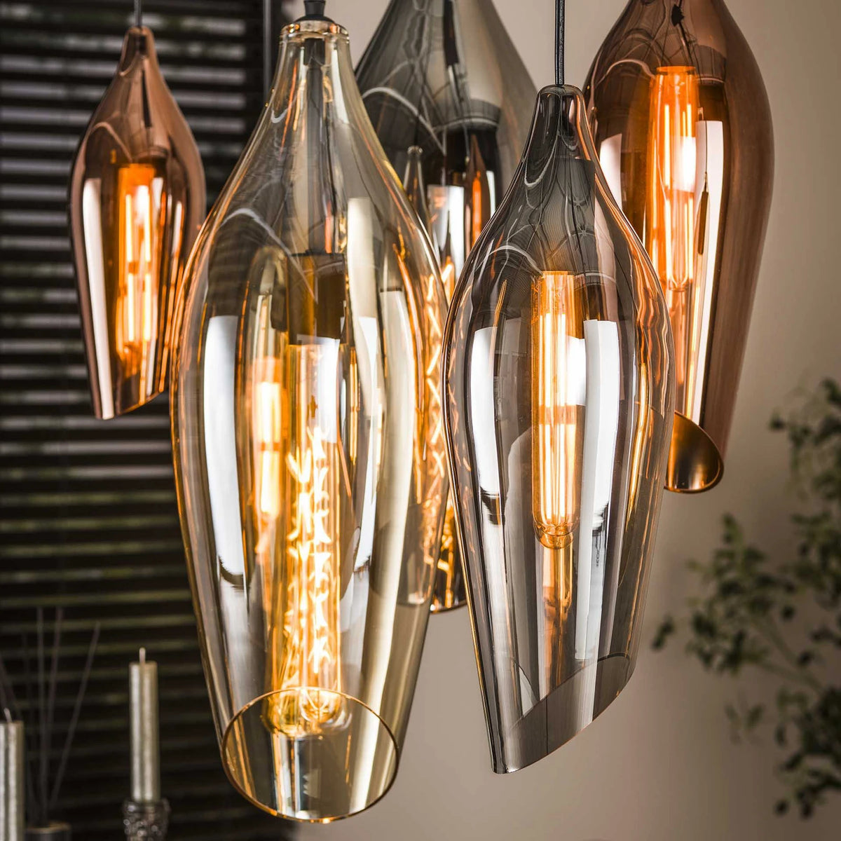 Zijlstra Hängeleuchte Pendelleuchte Lampe Glas mehrfarbig 7-flammig E27 bunt - 8713244076923