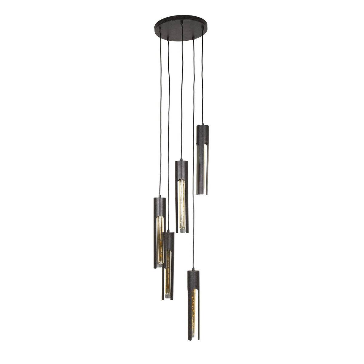Zijlstra Tube Hängeleuchte Pendelleuchte Lampe schwarz Metall 30 cm 5-flammig - 8713244072048