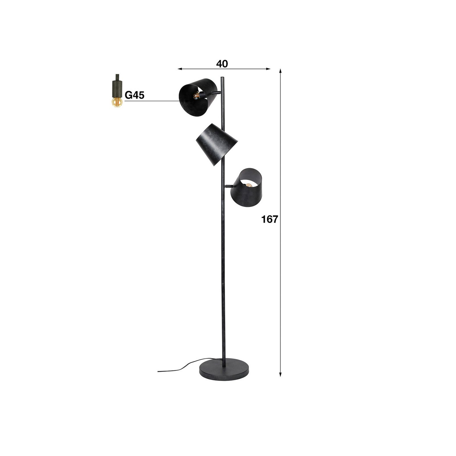 Zijlstra Stehleuchte Stehlampe Grevenbourgh Anthrazit Dreiflammig Metall 167cm B-Ware - 8713244083617