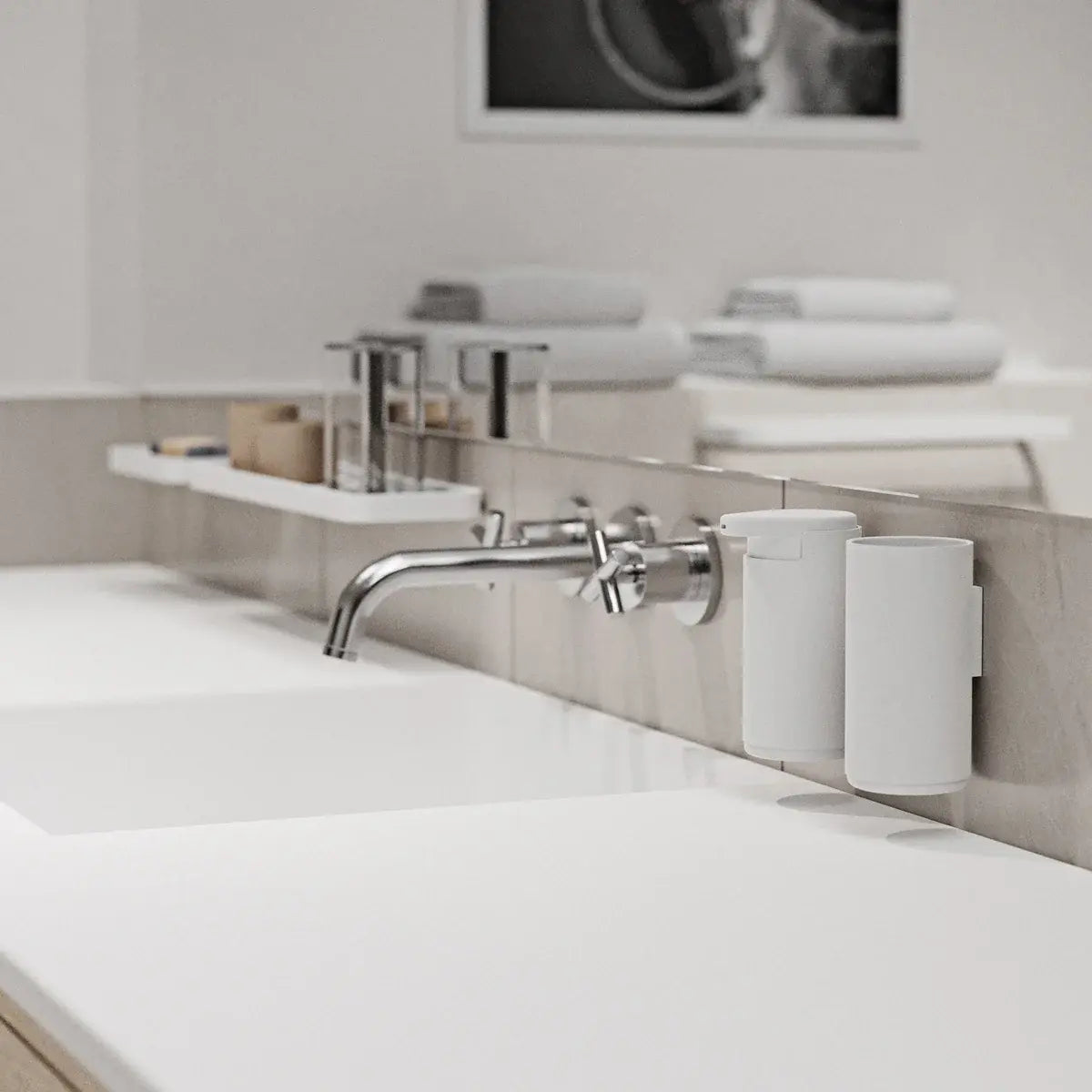 B-Ware Zone Denmark Rim Ve2 Zahnputzbecher Wandmontage Weiß Badezimmerzubehör Alumin812 - 5722000144915