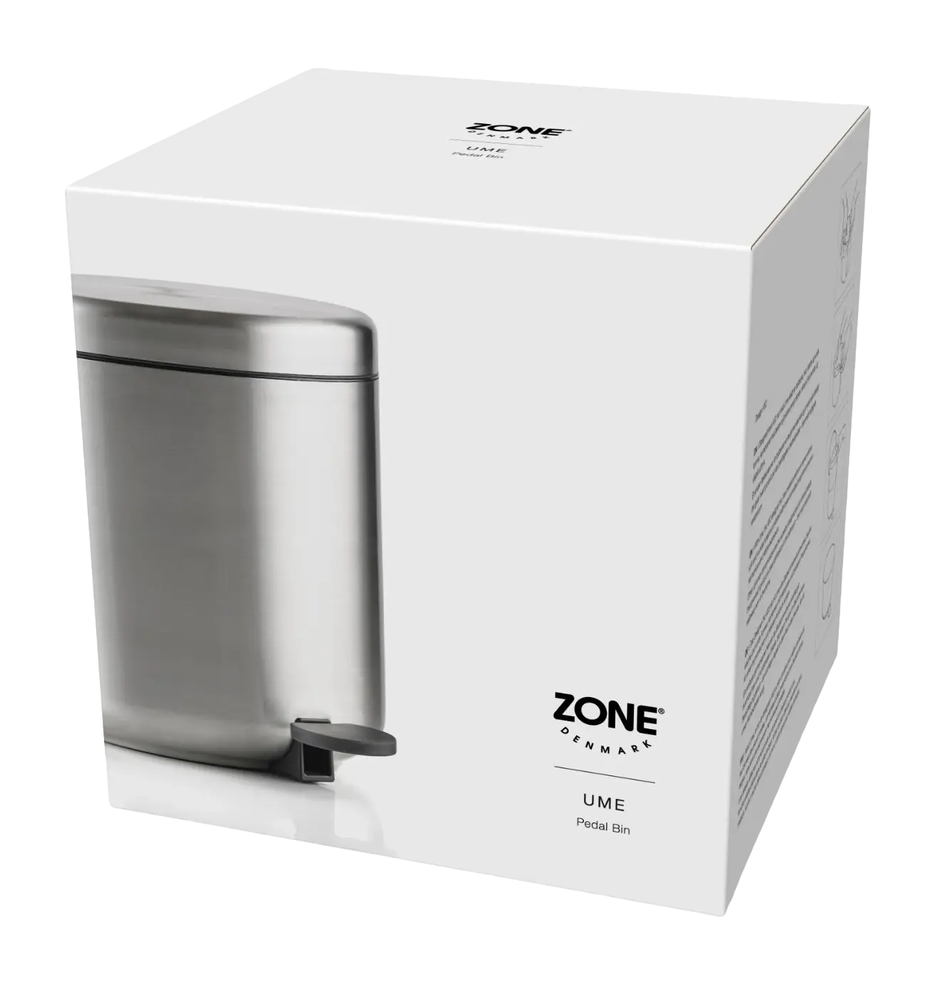 B-Ware Zone Denmark Mülleimer Abfalleimer Ume Stahl Silber 4 L Pedal Höhe 22cm ø 19,5cm - 5722000347927