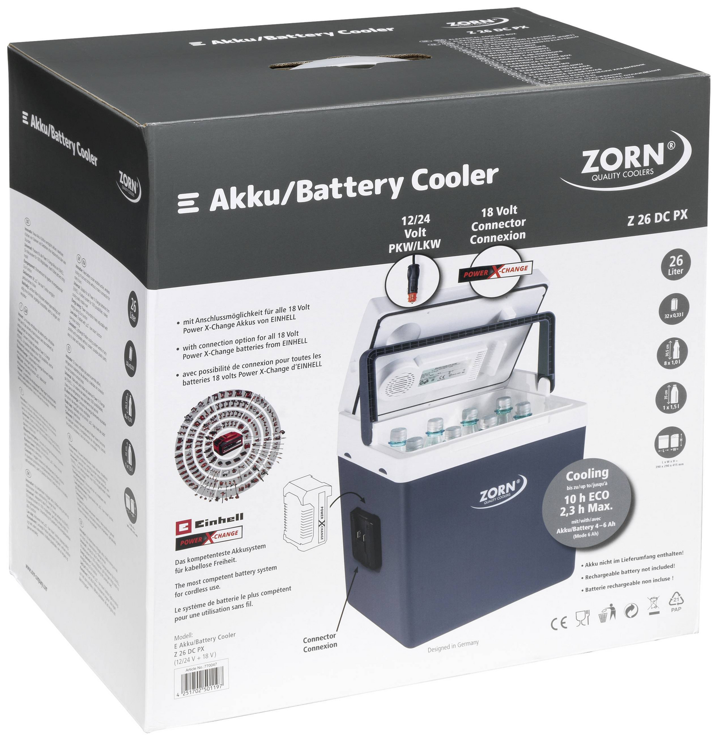 Zorn Z 26 Dc Px 12/24 V Kühlbox Schwarz Rot 25 Campingbox Thermo  B-Ware - 4251702501197