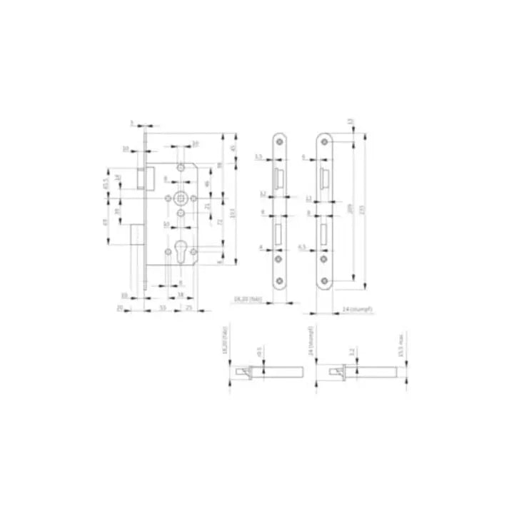 B-Ware Bks Einsteckschloss Türschloss Pzw Zimmertür Din L Silber Zinkdruckguss 4 Stück - 4016248210053