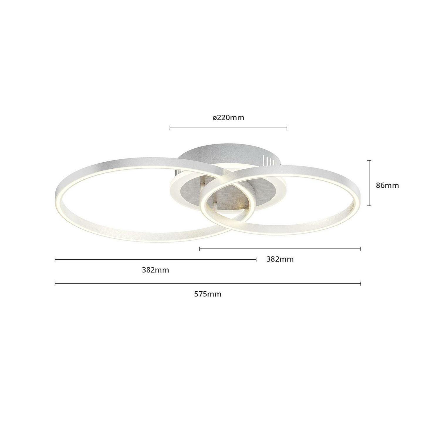 Lindby Smart Edica LED-Deckenleuchte Deckenlampe Lampe Leuchte 31W Alu nickel