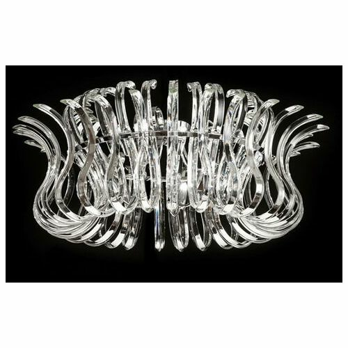 Mettallux Glas-Deckenleuchte Wave Deckenlampe Lampe Leuchte Ø 65 cm silber G9