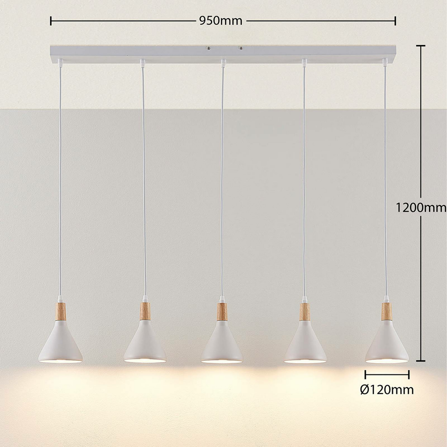 Lindby LED-Pendelleuchte Arina Hängeleuchte Deckenlampe Lampe Weiß 5-flammig35