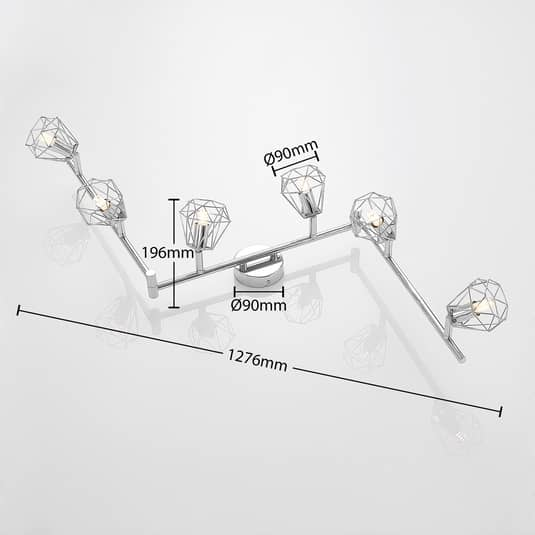 Lindby Giada LED-Deckenstrahler Deckenleuchte Lampe Leuchte LED 6-flammig chrom
