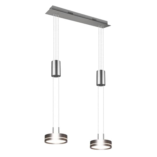 Lindby Eilika LED-Pendelleuchte Deckenlampe Hängeleuchte Hängelampe 2-fl. nickel