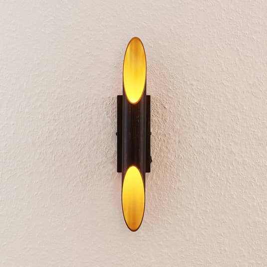 Lindby Solvina LED-Wandleuchte Wandleuchte Wandlicht Bilderleuchte braun gold