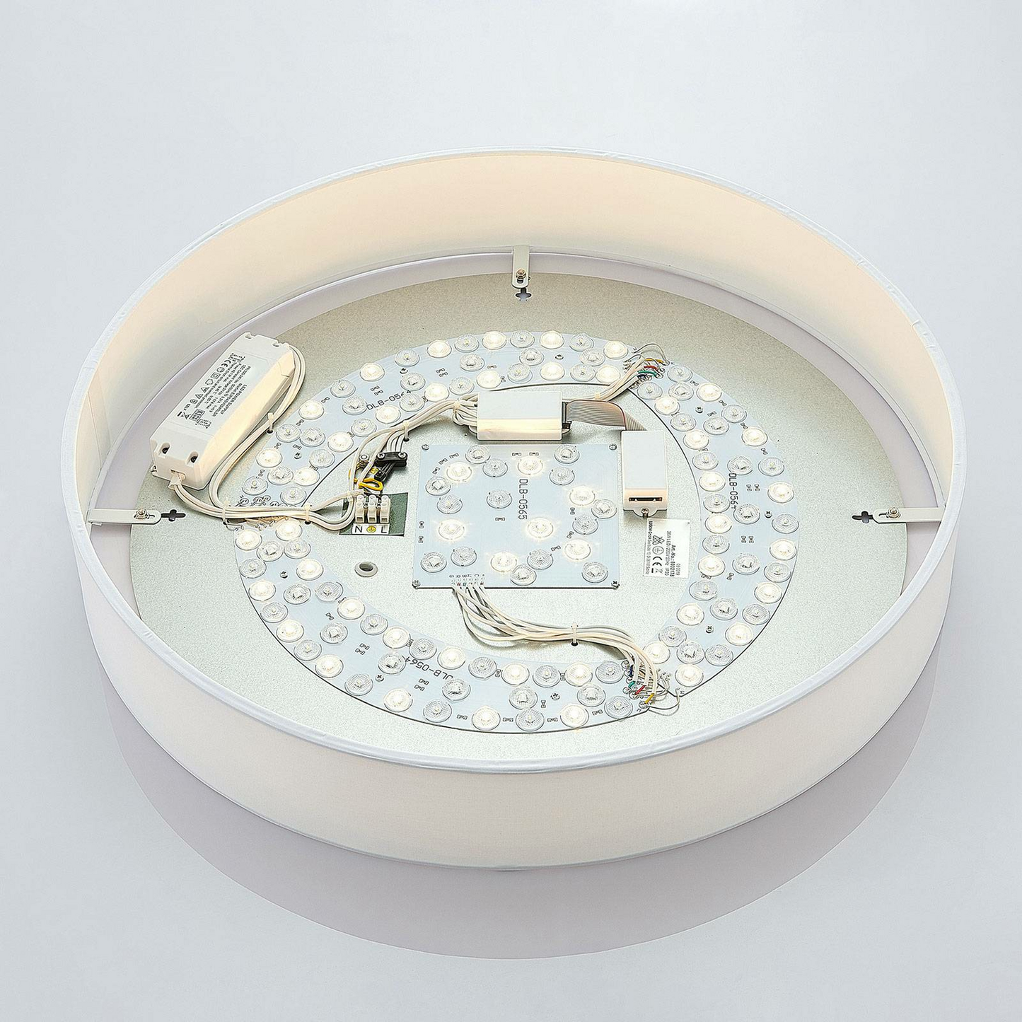 Lucande LED-RGB-Deckenlampe Ajai Deckenleuchte Lampe Leuchte 36 W Textil weiß764