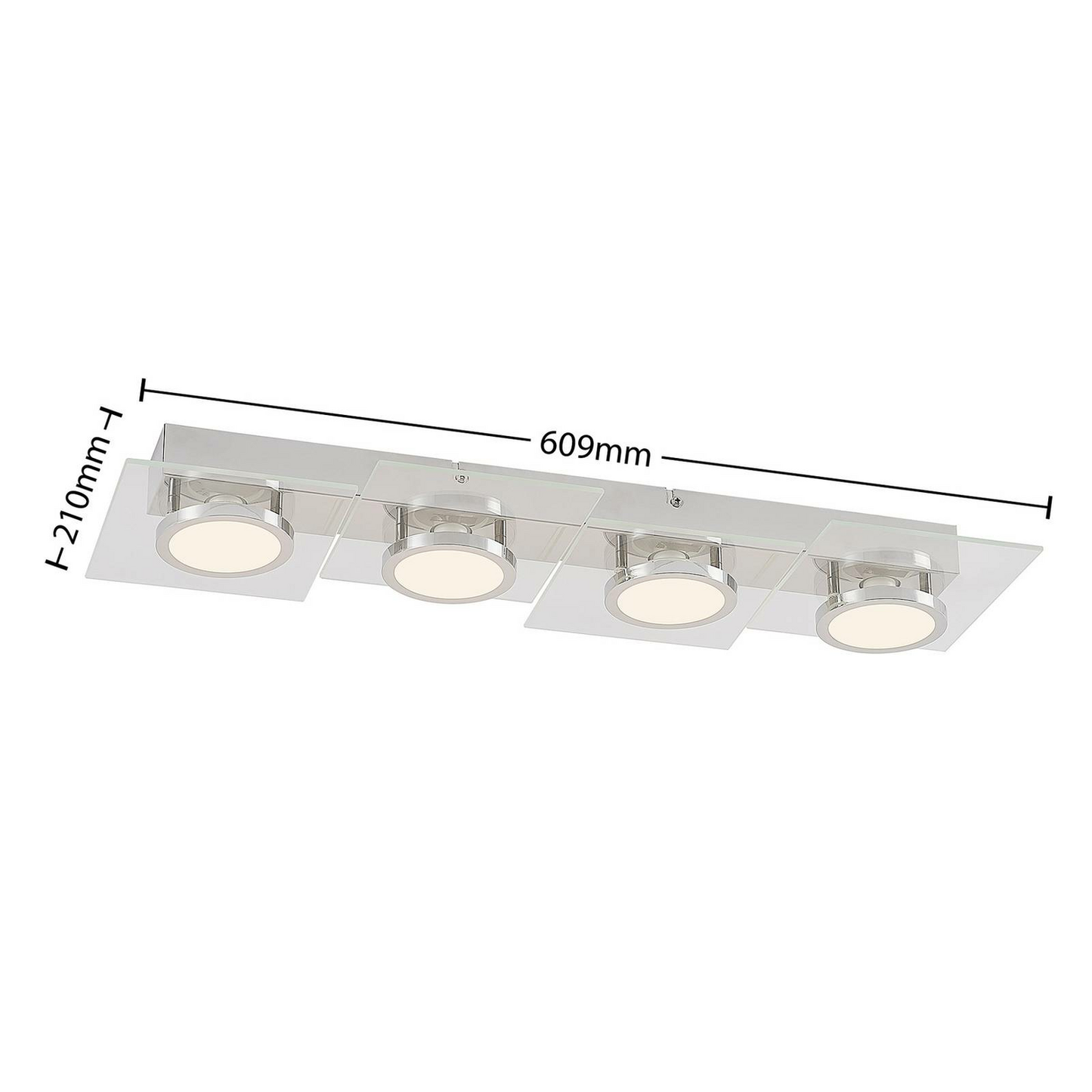 Lindby Imiria LED-Deckenlampe Deckenlampe Lampe Leuchte Licht Rechteck 4-flammig