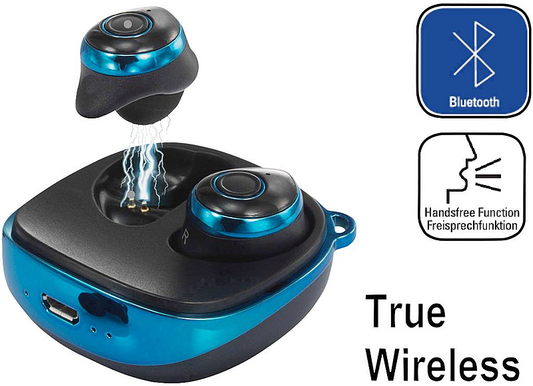 Renkforce RF-BTK-200 Bluetooth Kopfhörer In Ear Headset Blau-Schwarz